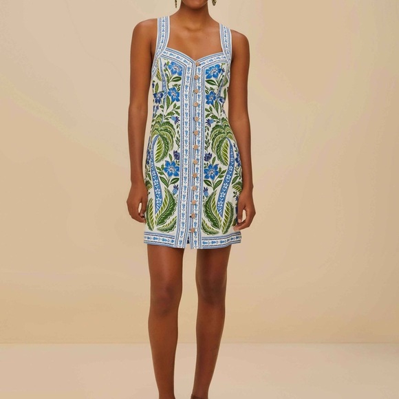 FARM Rio Dresses & Skirts - FARM RIO Tropicance Porcelain Garden Mini Dress- NWT Small
